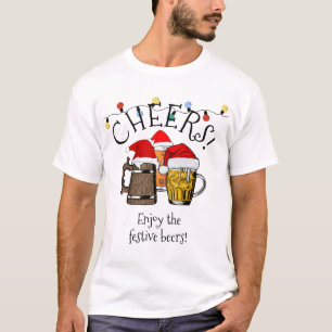 T-shirt NOËL Moderne Personnalisable Cheers Bières