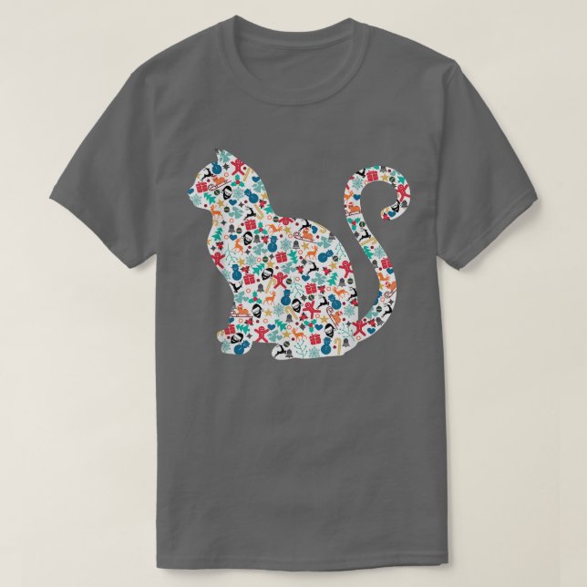 T-shirt Noël Motif Chat Noël  (Design devant)