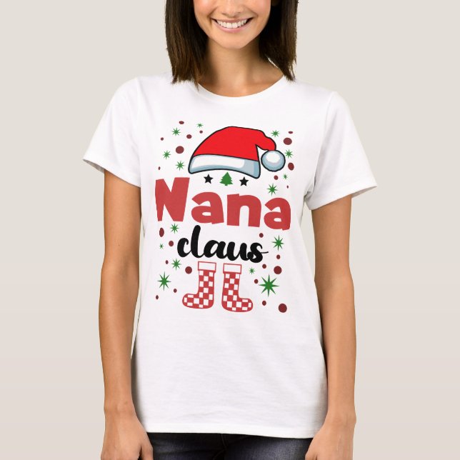 T-shirt Noël Nana Famille Femme Santa Hat (Devant)