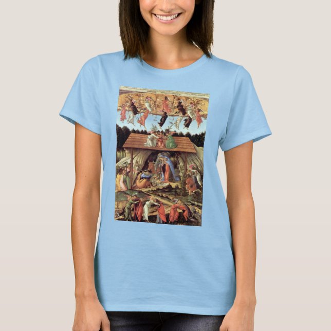 T-shirt Noël, Nativité, Naissance du Christ de Botticelli (Devant)