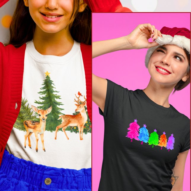 T-shirt Noël Nature Reindeer Cardinals Xmas Arbres (Créateur téléchargé)
