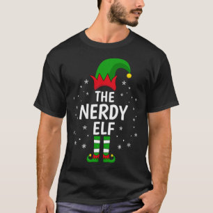 T-shirt Noël Nerdy Elf Xmas Matching Famille Drôle