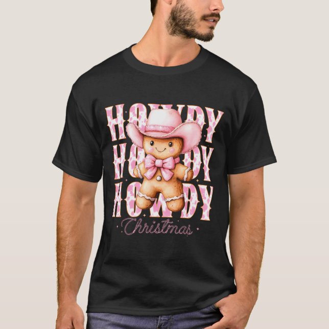 T-shirt Noël Nk pain d'épice Cowboy Cowgirl Howdy Ouest (Devant)