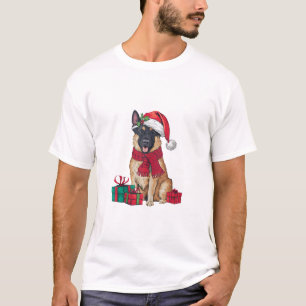 T-shirt Noël Noël Noël Fête du Père Noël Malinois