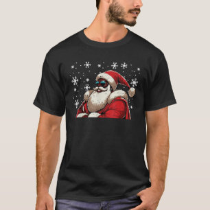 T-shirt Noël Noir Africain-Américain Père Noël Noël Hommes