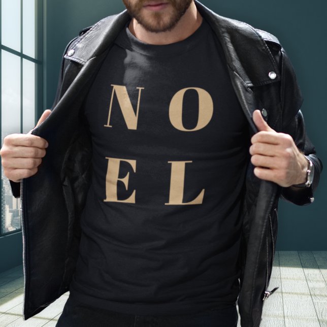 T-shirt Noel noir et or | Noël tendance et élégant (Elegant black and gold Christmas t-shirt created for chic, simple, and contemporary seasonal looks)