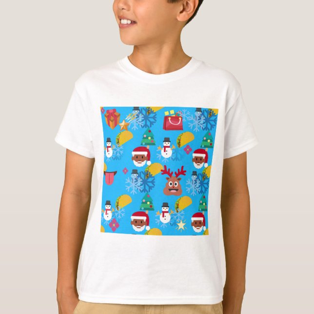 T-shirt Noël noir père Noël (Devant)