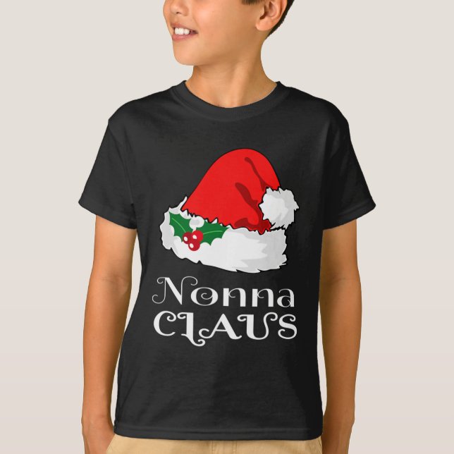 T-shirt Noël Nonna Claus Correspondant Pyjama Santa Hat X- (Devant)