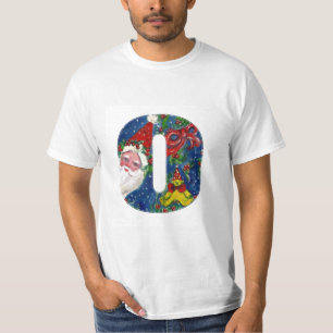 T-SHIRT NOËL O LETTRE / SANTA CLAUS AVEC RIBBON ROUGE