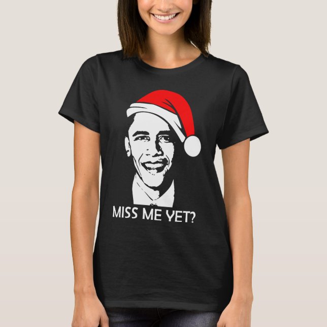 T-shirt Noël Obama me manque encore Obama Père Noël (Devant)