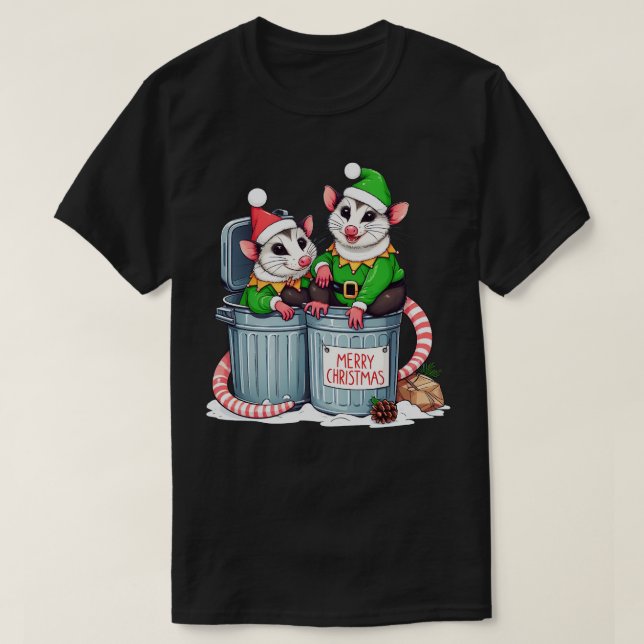 T-shirt Noël Opossum (Design devant)