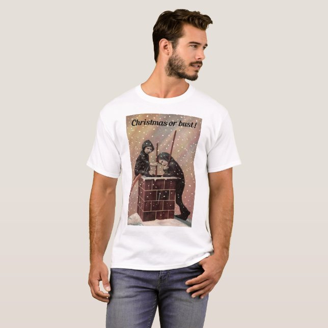 T-shirt Noël Ou Poussière, Garçon Chimney Balayage Antique (Devant entier)