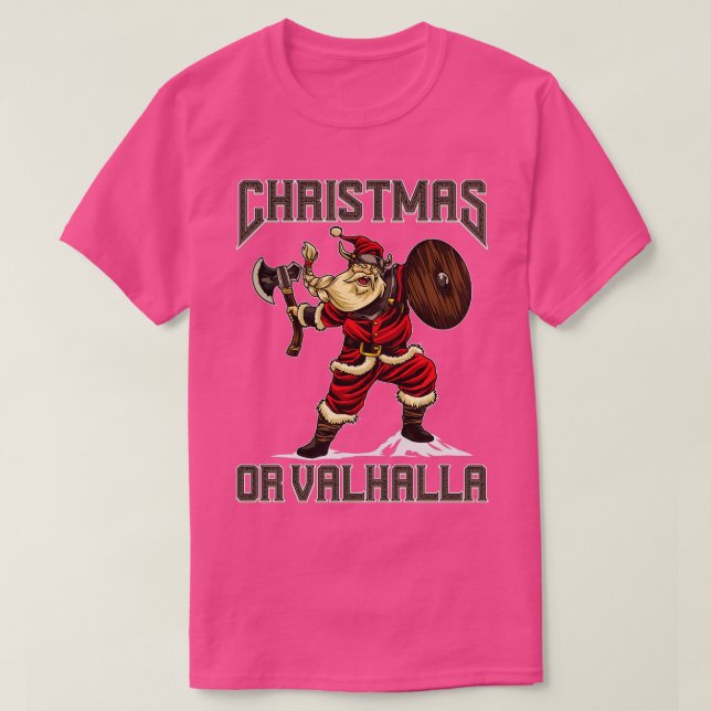 T-shirt Noël Ou Valhalla Viking Cadeaux De Noël (Design devant)