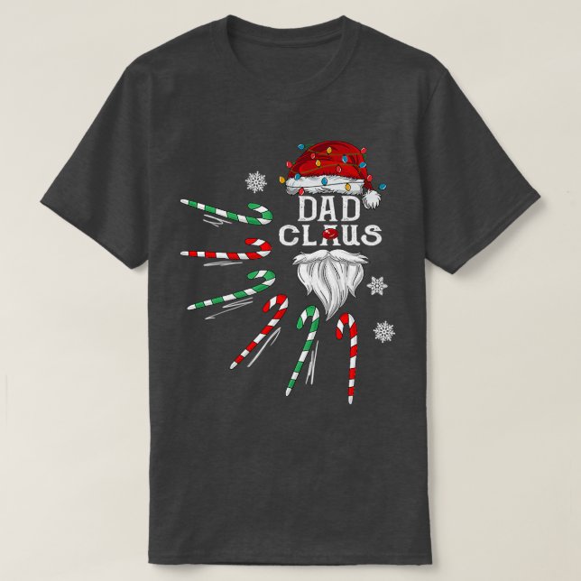 T-shirt Noël Papa Claus Papa Beard Candy (Design devant)