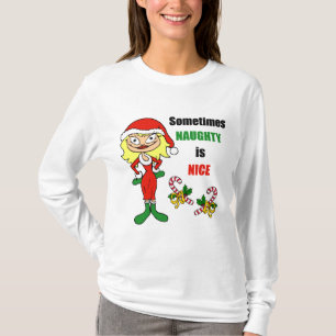 T-shirt Noël Parfois Naughty Is Nice - Blonde Blond