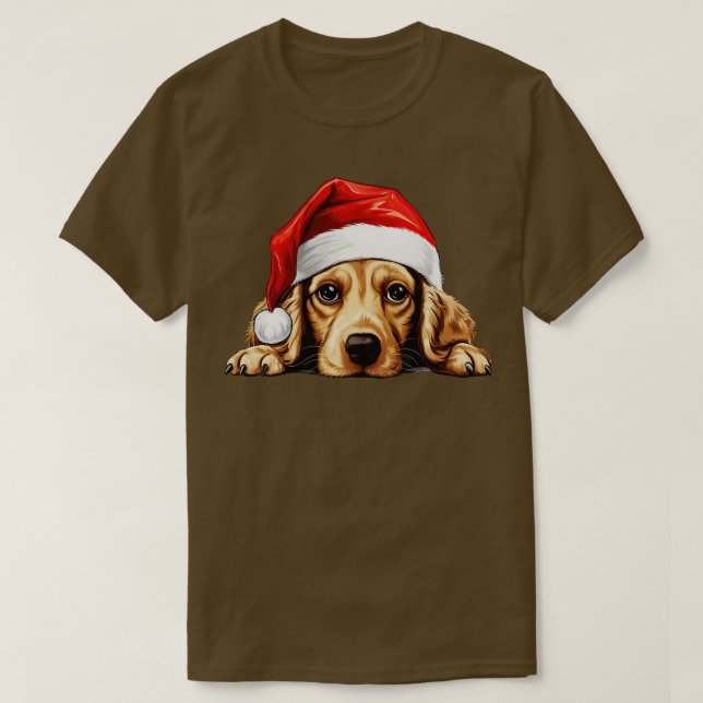 T-shirt Noël Peeer Cocker Spaniel Chien (Design devant)