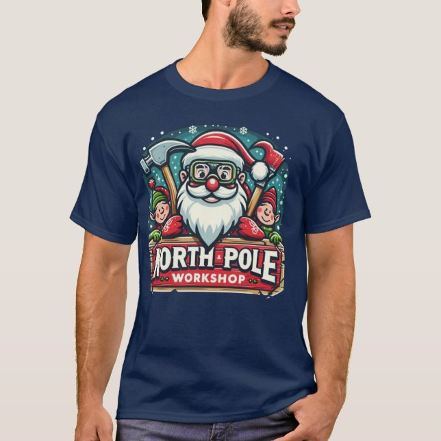 T-shirt Noël 🎄 Père Noël Atelier 🎅 Pôle Nord Laponie (Devant)