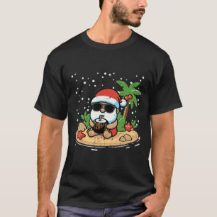 T-shirt Noël Père Noël Beach Noël Tropical Hawaii Hommes F