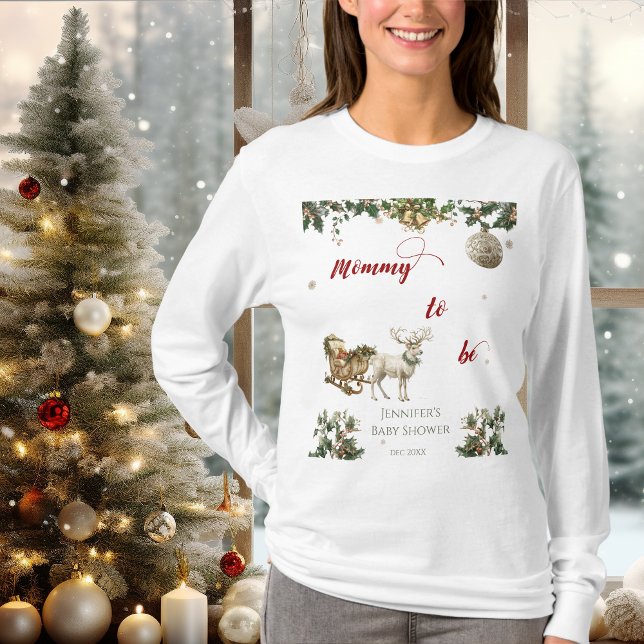 T-shirt Noël Père Noël Bébé Hiver Deer Maman À Être (Créateur téléchargé)
