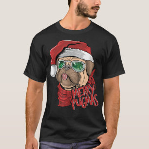 T-shirt Noël Père Noël Carlin Joyeux Pugmas Joli Carlin Am