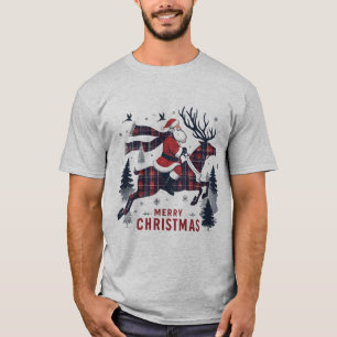 T-shirt Noël Père Noël chevauchant son renne