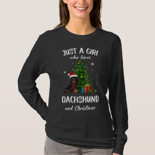 T-shirt Noël Père Noël Dachshund Xmas Tree Wiener Chien Lo