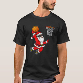 T-shirt Noël Père Noël Dunking Un Basket Garçons Ki