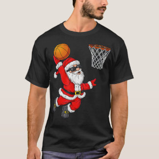 T-shirt Noël Père Noël Dunking Une idée cadeau cool bas