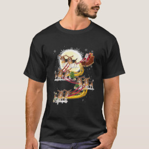 T-shirt Noël Père Noël équitation Beagle drôle Beagle