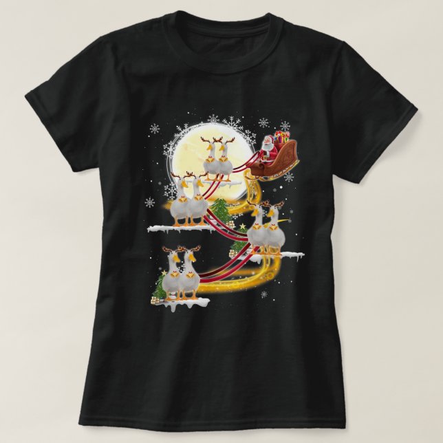 T-shirt Noël Père Noël équitation Canard drôle Canard cana (Design devant)