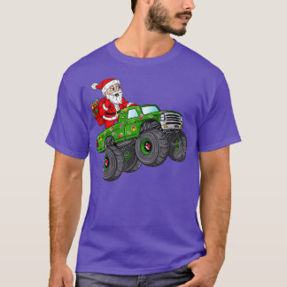 T-shirt Noël Père Noël équitation dans Monster Truck Boys