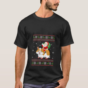 T-shirt Noël Père Noël équitation Hamster drôle Vilain Noë