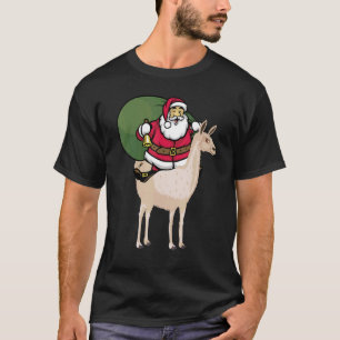 T-shirt Noël Père Noël équitation Llama Père Noël Pyjama