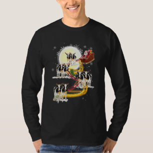 T-shirt Noël Père Noël équitation Vache laitière Vache Noë