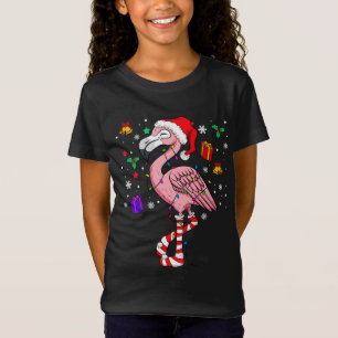 T-Shirt Noël Père Noël Flamant rose Lover Funny Classic