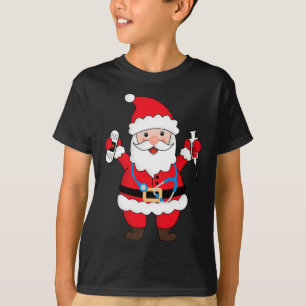 T-shirt Noël Père Noël Infirmière avec stéthoscope et s