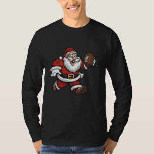 T-shirt Noël Père Noël Jouer Joueur Américain De Football
