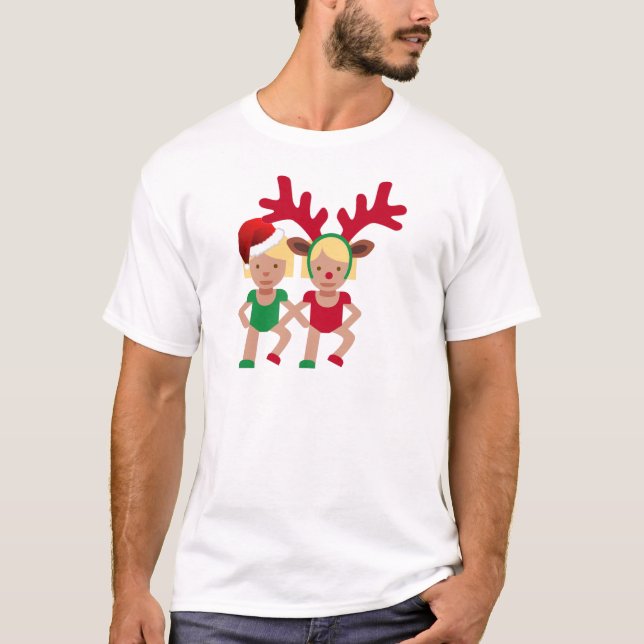 T-shirt noël père Noël jumeaux émoji (Devant)