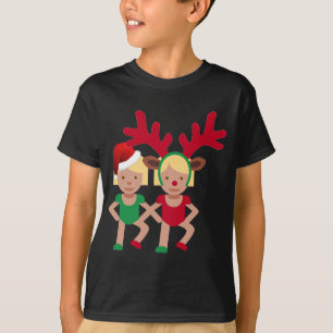 T-shirt noël père Noël jumeaux émoji