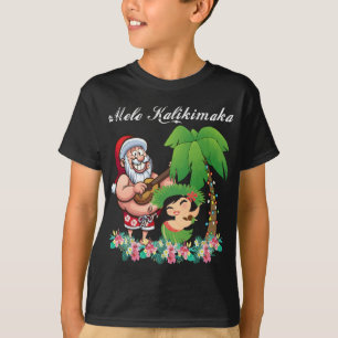 T-shirt Noël Père Noël Mele Kalikimaka Hawaii Palm Tree P