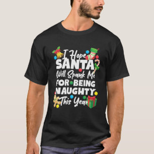 T-shirt Noël Père Noël Naughty Spank