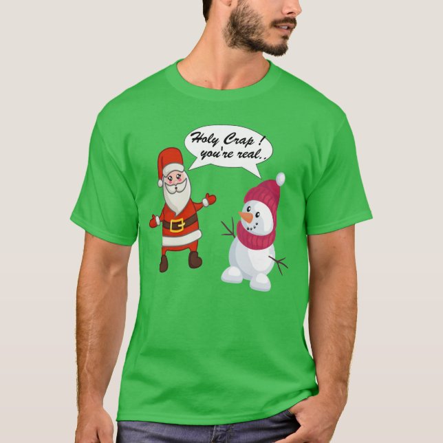 T-shirt Noël Père Noël Snowman C'est la saison (Devant)