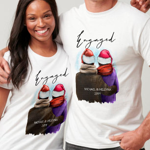 T-shirt Noël personnalisé pour couples fiancés