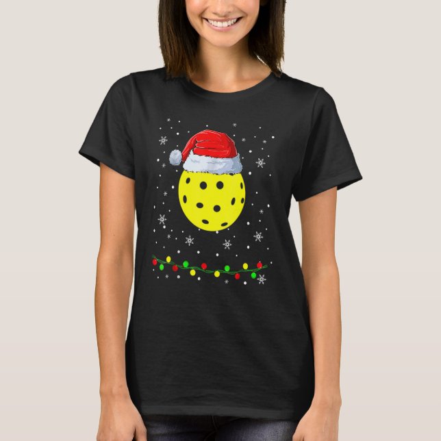 T-shirt Noël Pickleball Santa Hat (Devant)