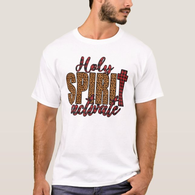 T-shirt Noël Plaid Saint-Esprit Activer Christian Rel (Devant)