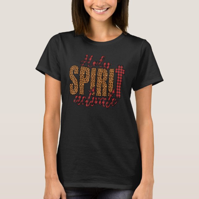 T-shirt Noël Plaid Saint-Esprit Activer Christian Rel (Devant)