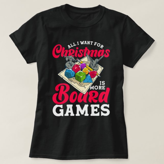 T-shirt noël plus jeux de société jeu de société (Design devant)