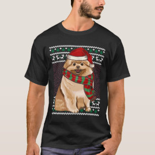 T-shirt Noël Pomeranian Chien Santa Hat Vilain Noël