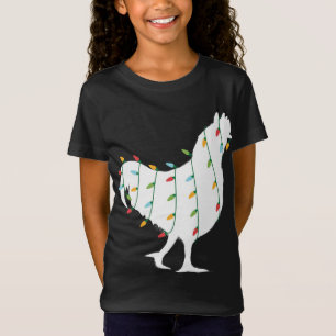 T-Shirt Noël pour Amoureux des animaux Noël Lumières Chick