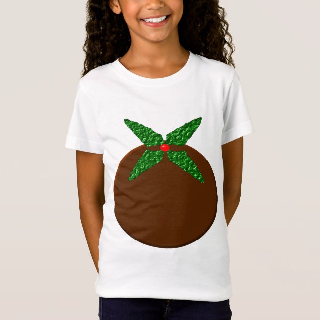 T-Shirt Noël Pudding Enfants T Chemise (Devant)